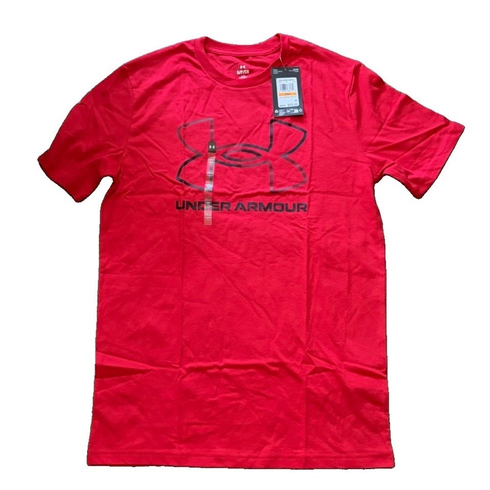 Under Armour Men's Small Red Foundation Update Logo Graphic T-Shirt NWT Loose